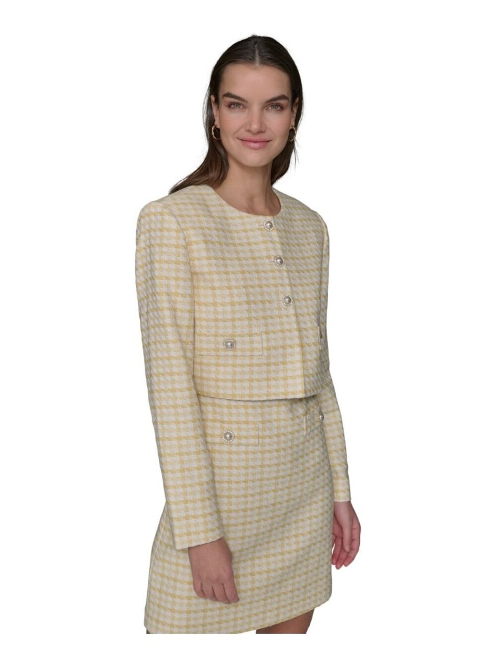 KARL LAGERFELD PARIS Women's Elegant Boucle Jacket ONLY,  Yellow Size 8 $168